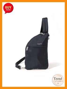 Baggallini Securtex Anti-Theft Half Moon Sling Crossbody Bag RFID